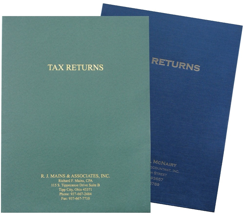 presentation folders for tax returns