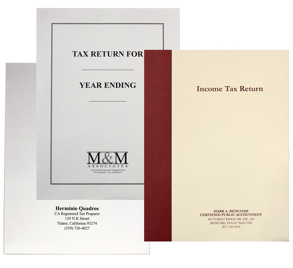Imprinted Tax Folders with Expanding Pockets