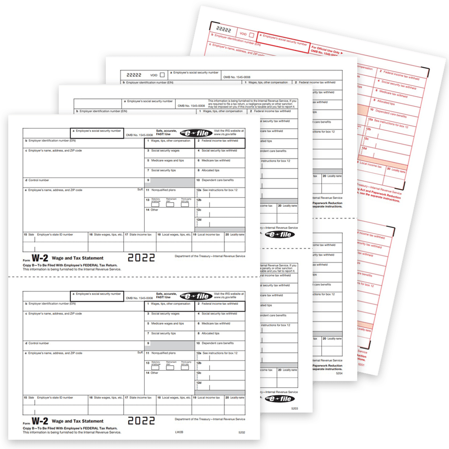 Official 2up W2 Forms vs Condensed 3up & 4up DiscountTaxForms