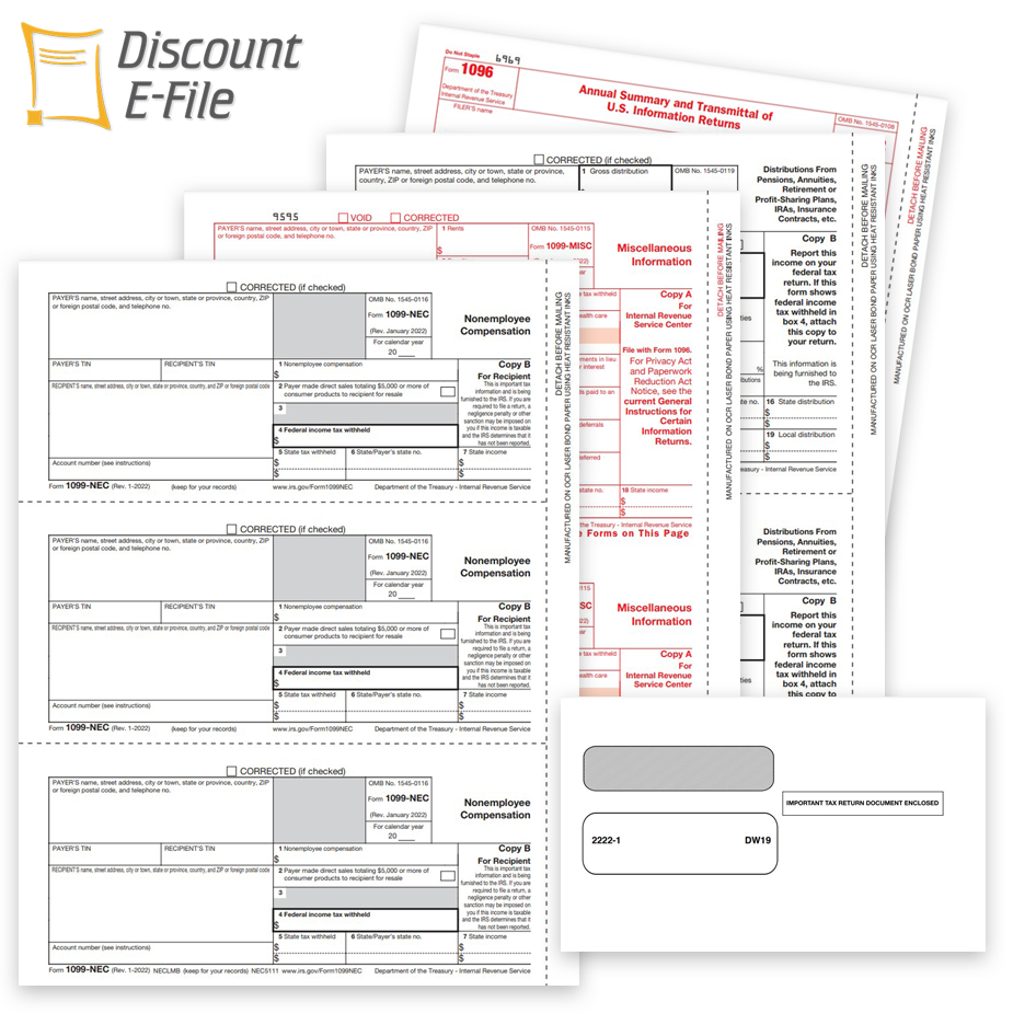 1099 Tax Form Sets & Envelopes for 2023 DiscountTaxForms